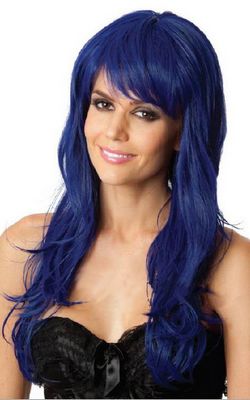 H037 Galactic Girl Blue Costume Wig